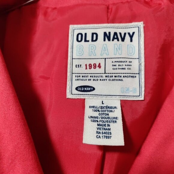 Old Navy Red Lined Button Front Belted Trench Coat Women's Size Large - Picture 6 of 10